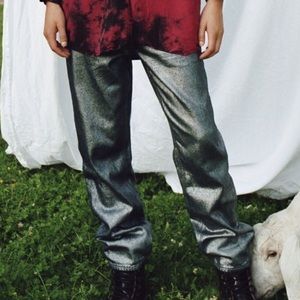 Urban Outfitters Metallic silver jean